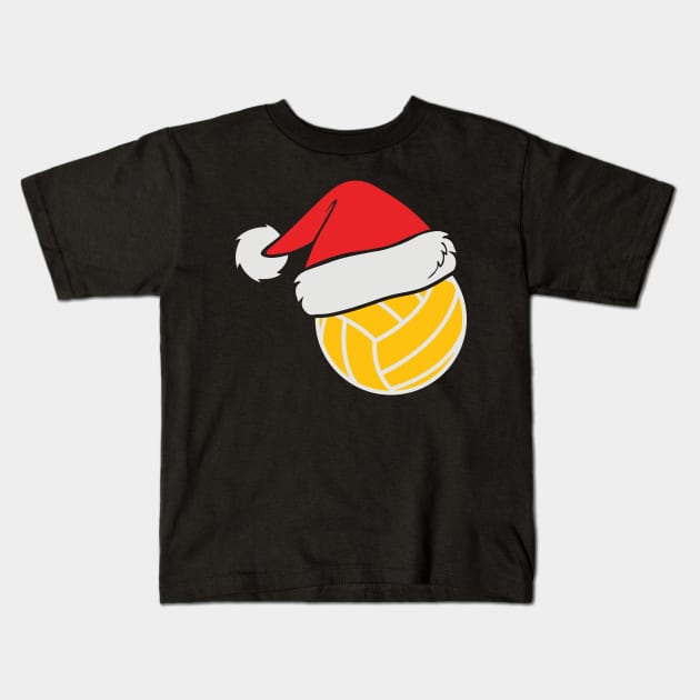 Volleyball with Santa Hat Funny Christmas Gift Kids T-Shirt by BadDesignCo